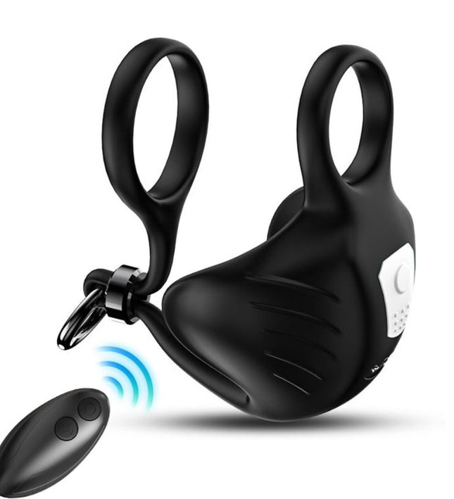 ARMONY - MANTA SCROTUM VIBRATOR RING REMOTE CONTROL BLACK