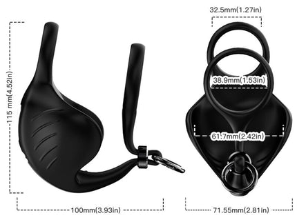 ARMONY - MANTA SCROTUM VIBRATOR RING REMOTE CONTROL BLACK