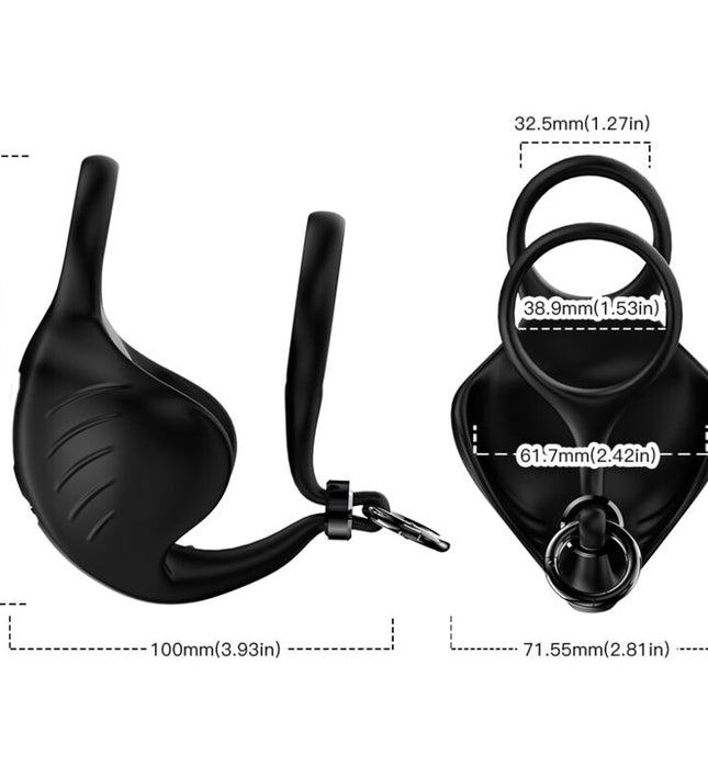 ARMONY - MANTA SCROTUM VIBRATOR RING REMOTE CONTROL BLACK