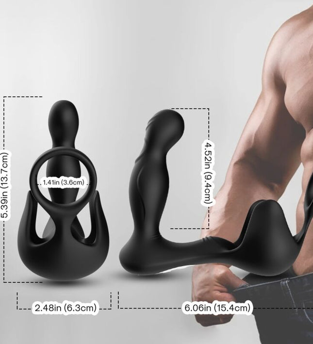 ARMONY - SURROUND VIBRATOR ANAL & STIMULATOR TESTICULOS & RING REMOTE CONTROL BLACK