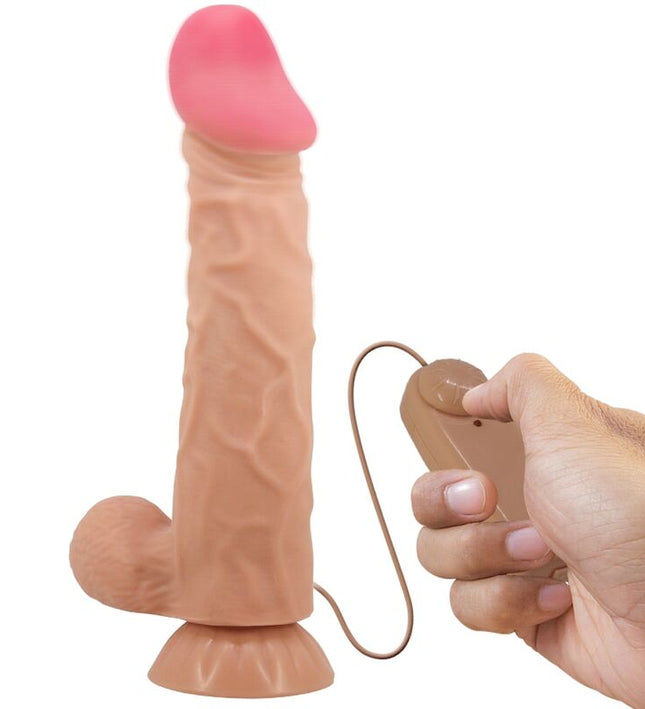 PRETTY LOVE - SLIDING SKIN SERIES REALISTIC DILDO WITH SLIDING SKIN SUCTION CUP REMOTE CONTROL FLESH 24 CM