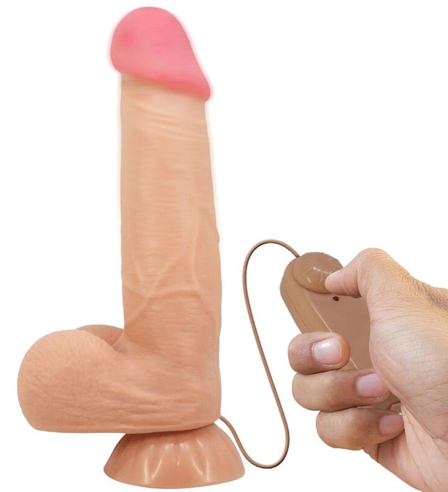 PRETTY LOVE - SLIDING SKIN SERIES REALISTIC DILDO WITH SLIDING SKIN SUCTION CUP REMOTE CONTROL FLESH 21.8 CM