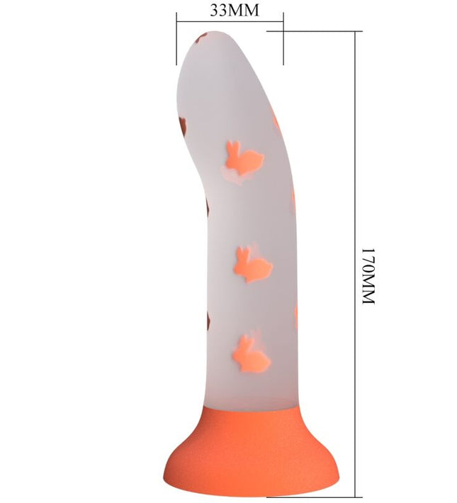 PRETTY LOVE - MAGICAL NIGHTFALL DILDO WITHOUT VIBRATION LUMINOUS ORANGE