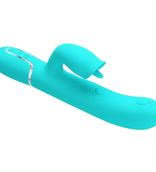 PRETTY LOVE - RABBIT VIBRATOR WITH LICKING AQUA GREEN