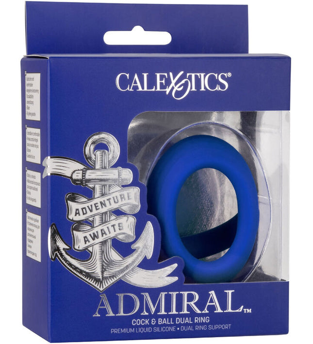 CALEXOTICS - ADMIRAL COCK BALL DUAL RING BLUE