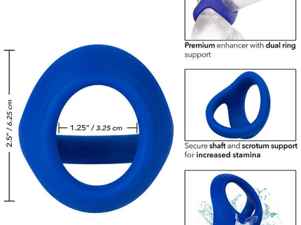 CALEXOTICS - ADMIRAL COCK BALL DUAL RING BLUE