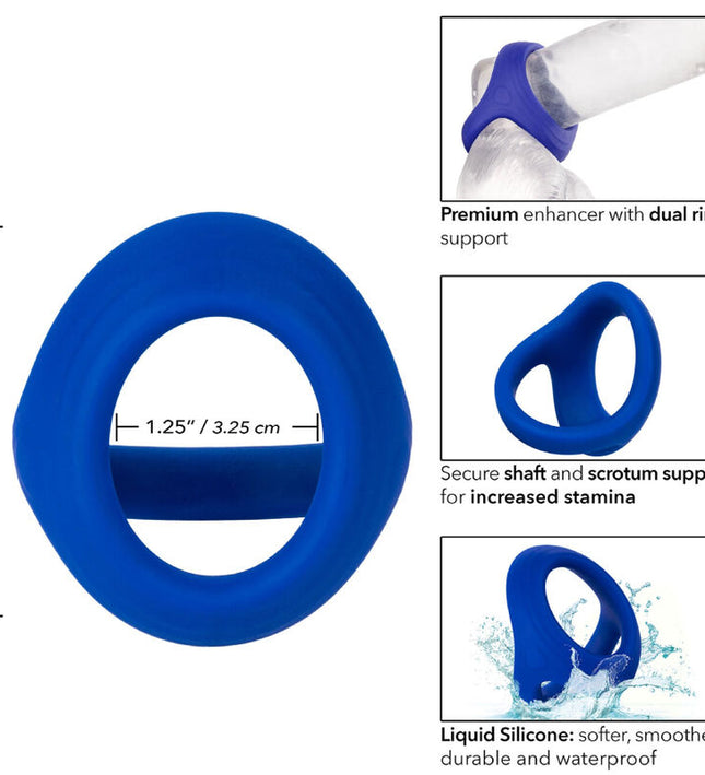 CALEXOTICS - ADMIRAL COCK BALL DUAL RING BLUE