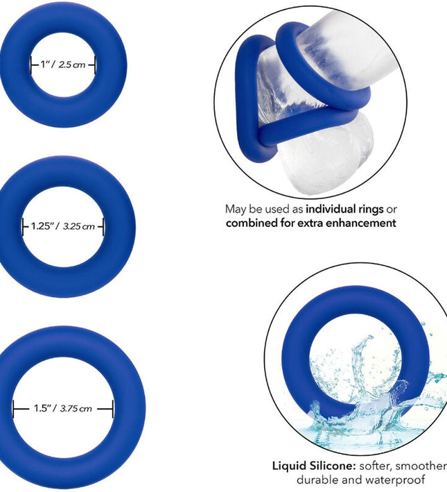 CALEXOTICS - ADMIRAL COCK RING SET BLUE