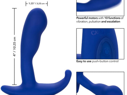CALEXOTICS - ADMIRAL CURVED ANAL STIMULATOR & VIBRATOR BLUE