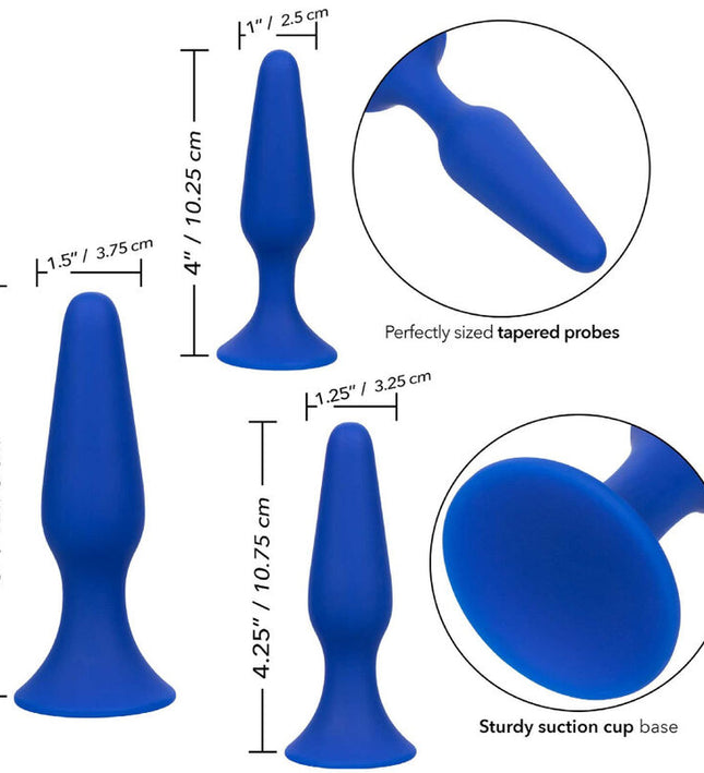 CALEXOTICS - ADMIRAL KIT 3 ANAL PLUG BLUE