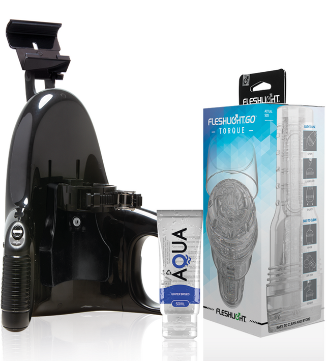 FLESHLIGHT - GO MASTURBADOR TORQUE ICE + UNIVERSAL LAUNCH + AQUA QUALITY LUBRICANT 50 ML