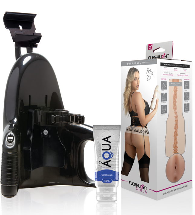 FLESHLIGHT - MIA MALKOVA BOSS LEVEL + UNIVERSAL LAUNCH + AQUA QUALITY LUBRICANT 50 ML