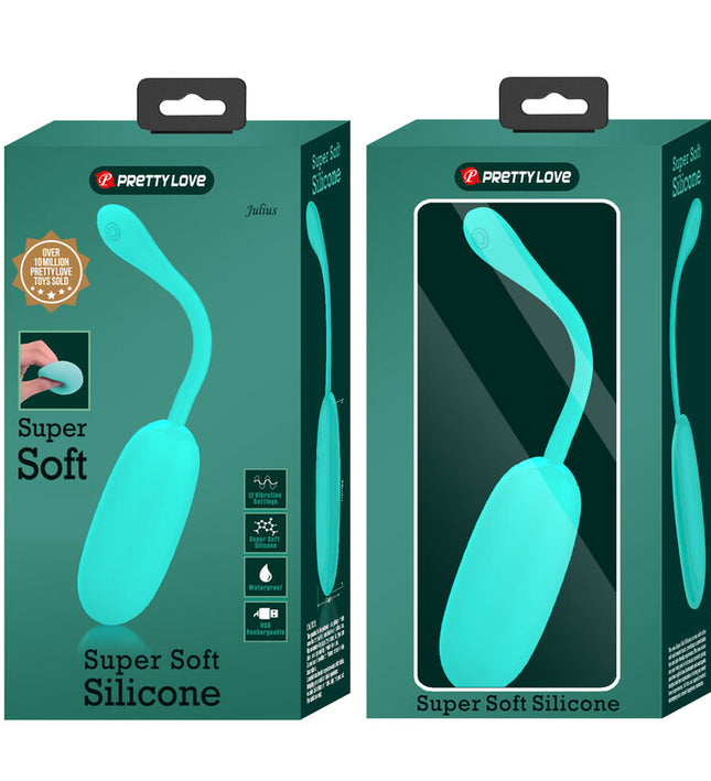 PRETTY LOVE - JULIUS WATERPROOF-RECHARGEABLE VIBRATING EGG AQUA GREEN