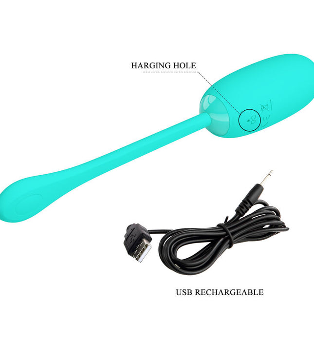 PRETTY LOVE - JULIUS WATERPROOF-RECHARGEABLE VIBRATING EGG AQUA GREEN