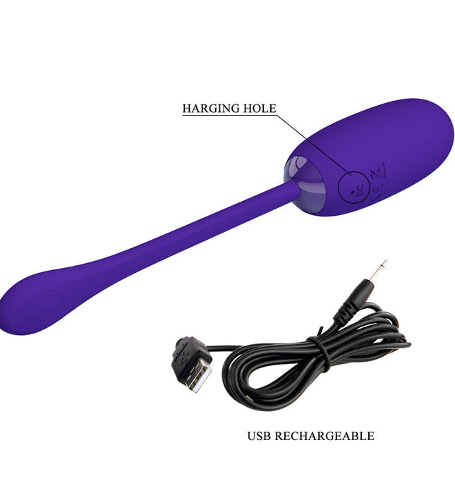 PRETTY LOVE - JULIUS WATERPROOF-RECHARGEABLE VIBRATING EGG PURPLE