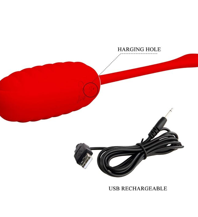 PRETTY LOVE - KIRK RECHARGEABLE VIBRATING EGG RED