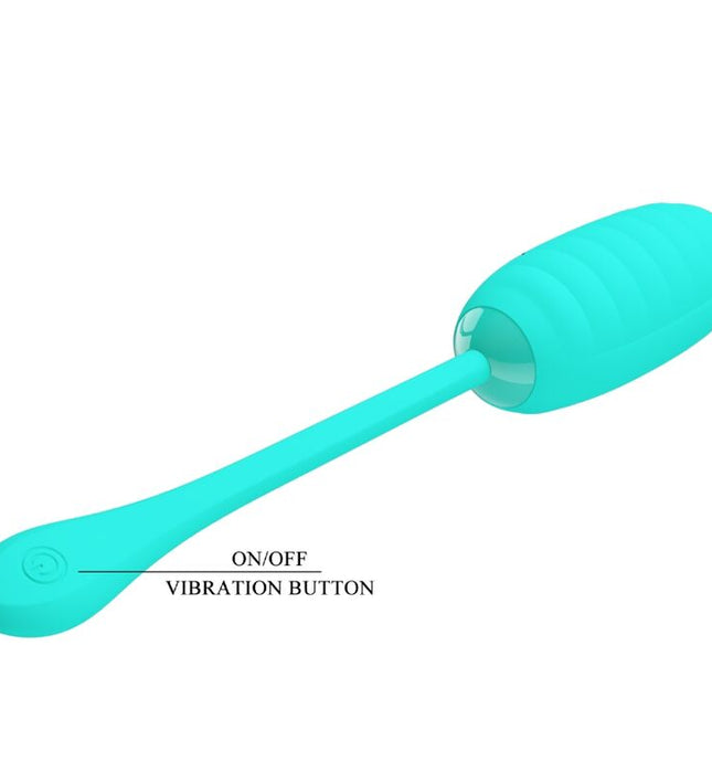 PRETTY LOVE - KIRK RECHARGEABLE VIBRATING EGG AQUA GREEN