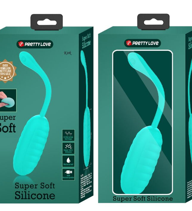 PRETTY LOVE - KIRK RECHARGEABLE VIBRATING EGG AQUA GREEN