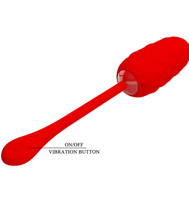 PRETTY LOVE - VIBRATING EGG WITH RED RECHARGEABLE MARINE TEXTURE