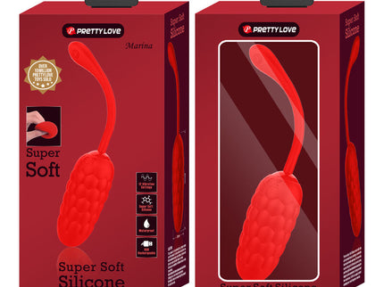 PRETTY LOVE - VIBRATING EGG WITH RED RECHARGEABLE MARINE TEXTURE