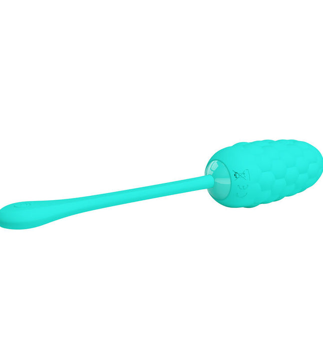 PRETTY LOVE - VIBRATING EGG WITH AQUA GREEN RECHARGEABLE MARINE TEXTURE