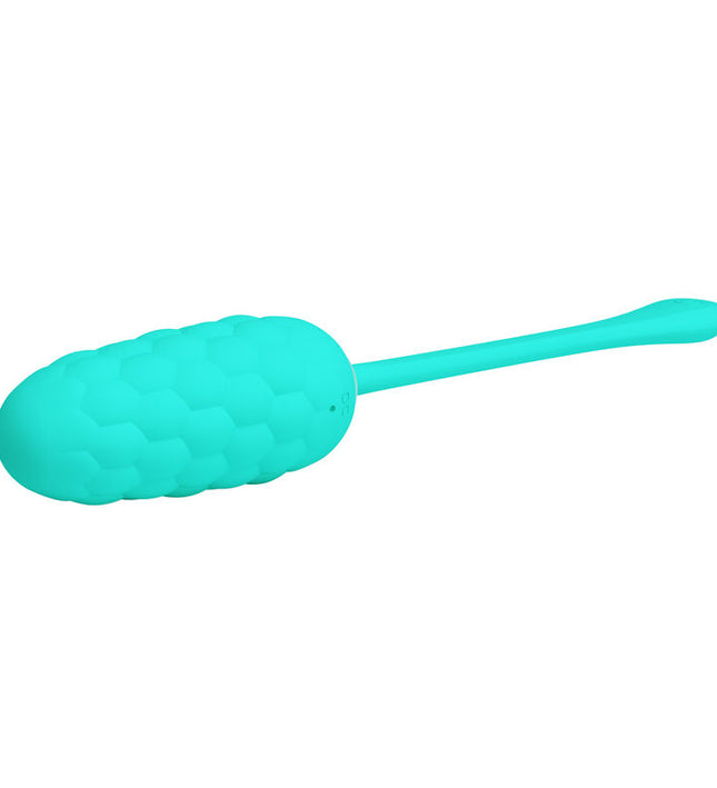PRETTY LOVE - VIBRATING EGG WITH AQUA GREEN RECHARGEABLE MARINE TEXTURE