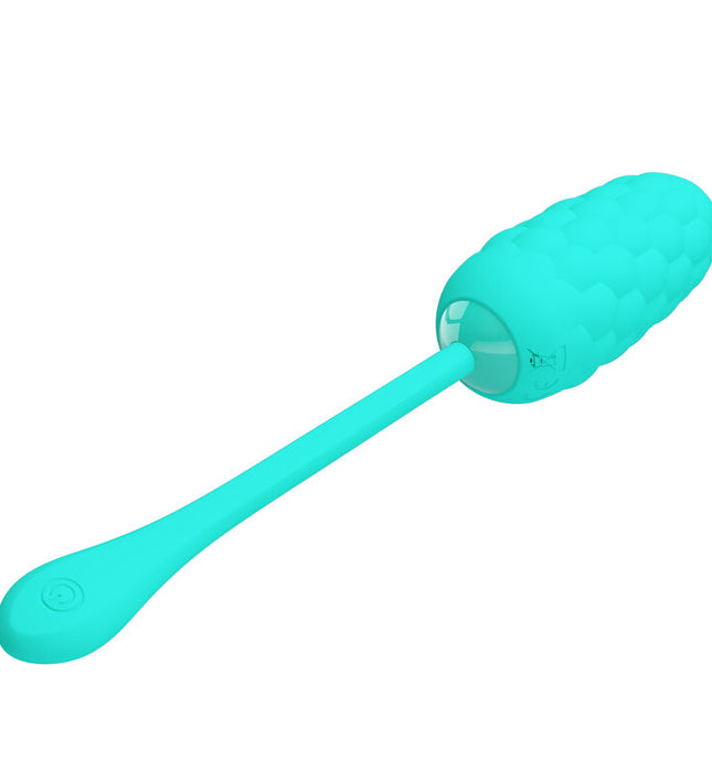 PRETTY LOVE - VIBRATING EGG WITH AQUA GREEN RECHARGEABLE MARINE TEXTURE