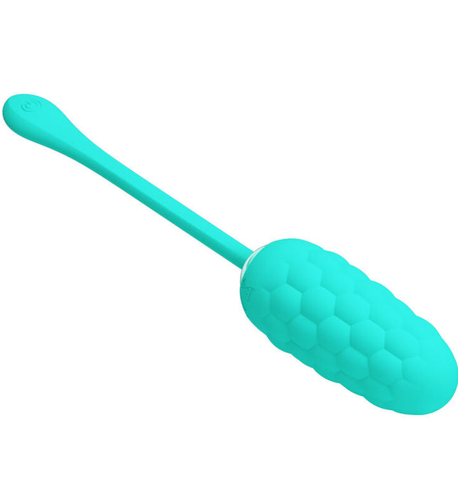 PRETTY LOVE - VIBRATING EGG WITH AQUA GREEN RECHARGEABLE MARINE TEXTURE