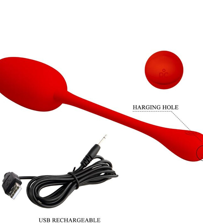 PRETTY LOVE - KNUCKER RED RECHARGEABLE VIBRATING EGG