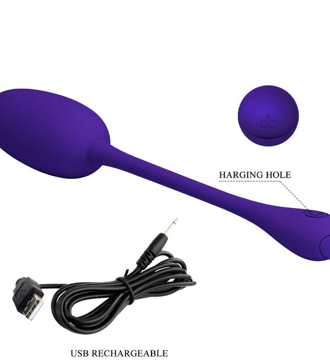 PRETTY LOVE - KNUCKER PURPLE RECHARGEABLE VIBRATING EGG
