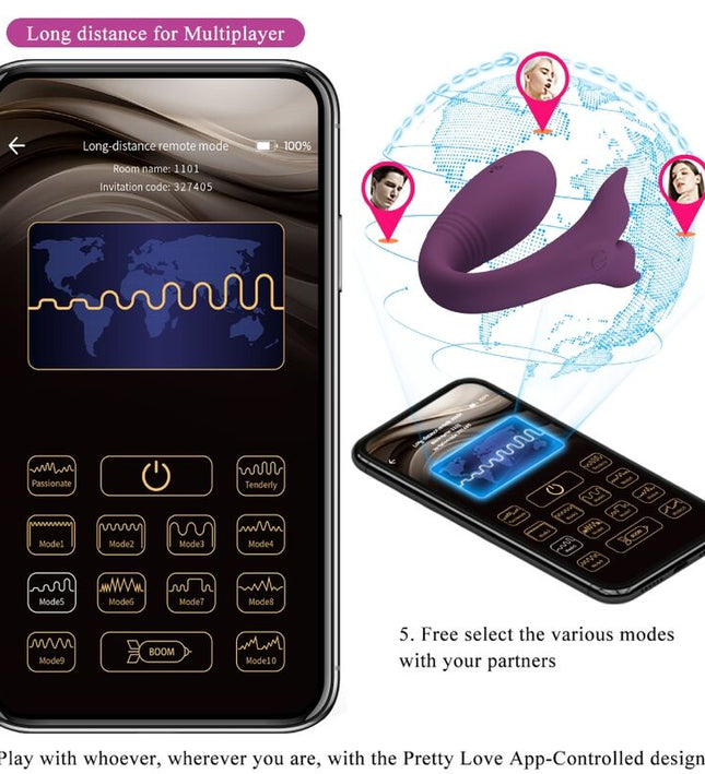 PRETTY LOVE - JAYLEEN VIBRATOR APP REMOTE CONTROL PURPLE