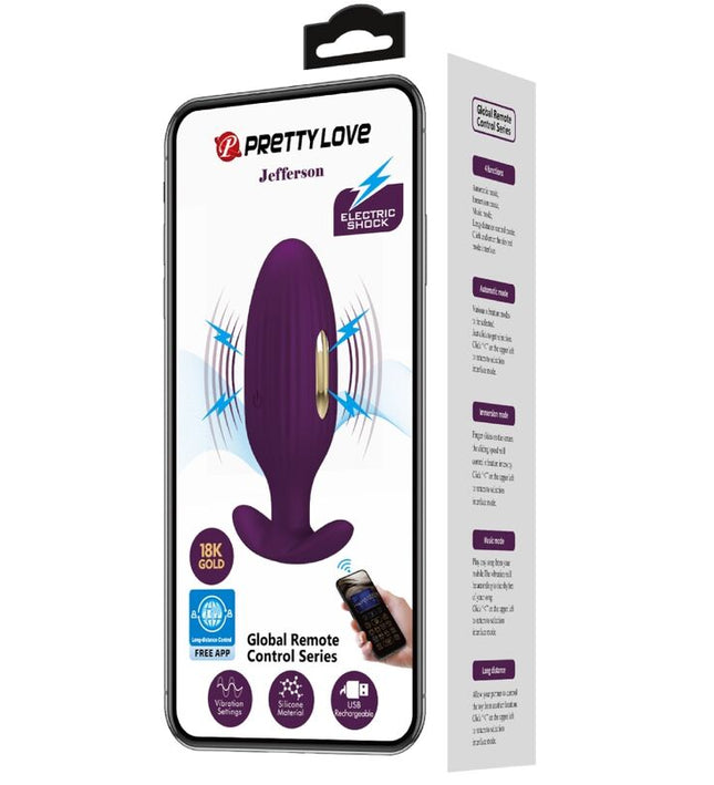PRETTY LOVE - JEFFERSON APP CONTROLLED ANAL PLUG PURPLE