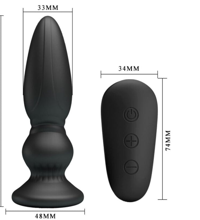 MR PLAY - POWERFUL VIBRATOR REMOTE CONTROL ANAL PLUG BLACK