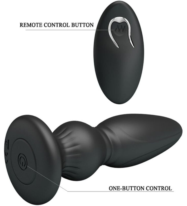 MR PLAY - POWERFUL VIBRATOR REMOTE CONTROL ANAL PLUG BLACK