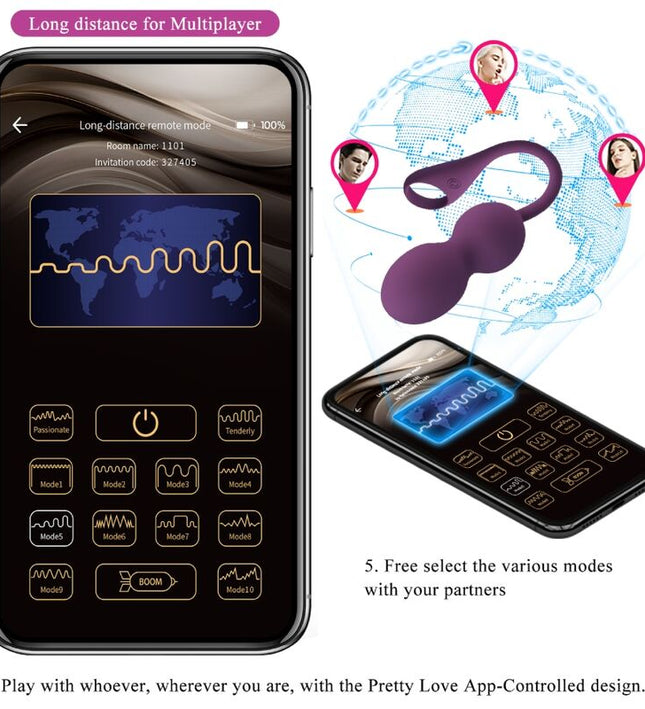 PRETTY LOVE - ELVIRA KEGEL BALLS APP REMOTE CONTROL PURPLE