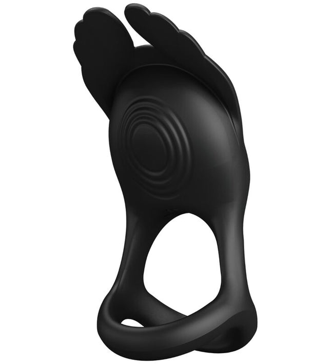 PRETTY LOVE - SILAS VIBRANT PENIS RING 7 VIBRATIONS BLACK SILICONE
