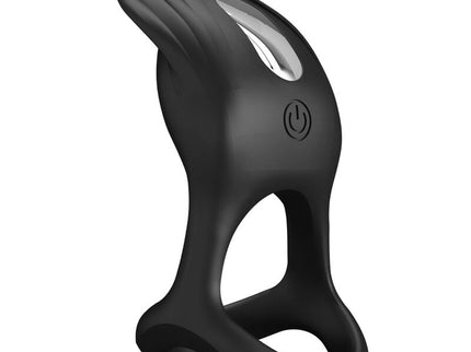 PRETTY LOVE - SILAS VIBRANT PENIS RING 7 VIBRATIONS BLACK SILICONE