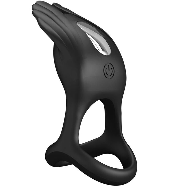 PRETTY LOVE - SILAS VIBRANT PENIS RING 7 VIBRATIONS BLACK SILICONE