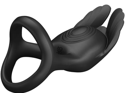 PRETTY LOVE - SILAS VIBRANT PENIS RING 7 VIBRATIONS BLACK SILICONE