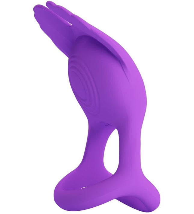 PRETTY LOVE - SILAS VIBRANT PENIS RING 7 VIBRATIONS PURPLE SILICONE