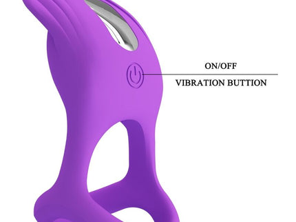 PRETTY LOVE - SILAS VIBRANT PENIS RING 7 VIBRATIONS PURPLE SILICONE