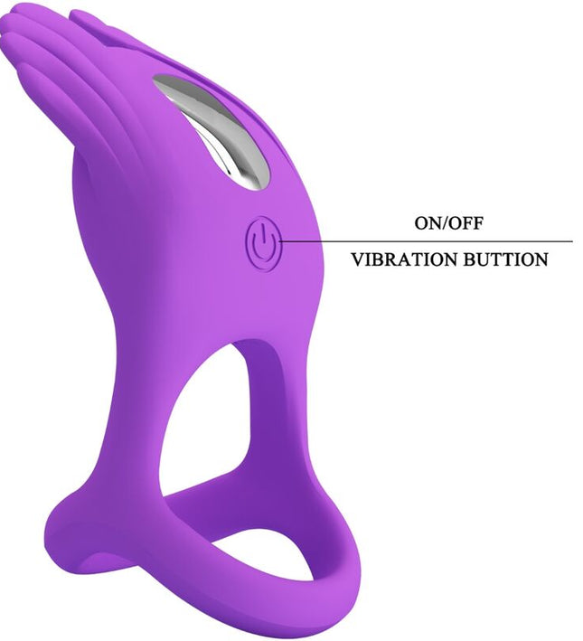 PRETTY LOVE - SILAS VIBRANT PENIS RING 7 VIBRATIONS PURPLE SILICONE