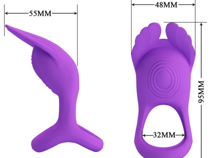PRETTY LOVE - SILAS VIBRANT PENIS RING 7 VIBRATIONS PURPLE SILICONE