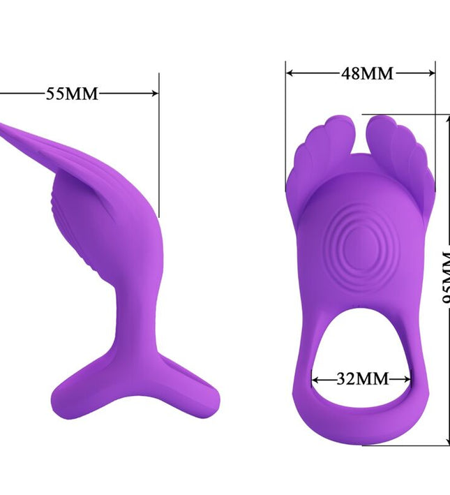 PRETTY LOVE - SILAS VIBRANT PENIS RING 7 VIBRATIONS PURPLE SILICONE