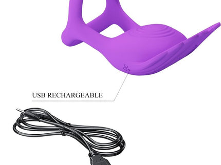 PRETTY LOVE - SILAS VIBRANT PENIS RING 7 VIBRATIONS PURPLE SILICONE