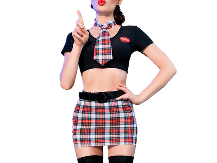 CHILIROSE - CR 4425 COSTUME SCHOOLGIRL BLACK S/M