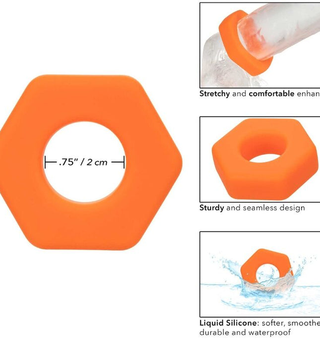 CALEXOTICS - ALPHA PROLONG SEXAGON RING ORANGE