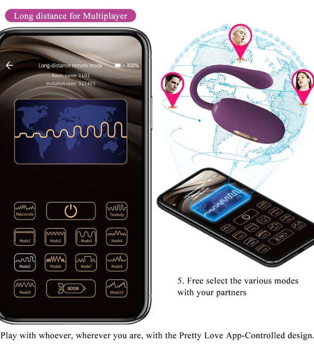 PRETTY LOVE - DOREEN PURPLE RECHARGEABLE VIBRATING EGG