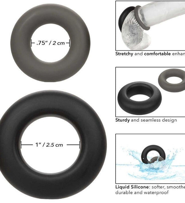 CALEXOTICS - ALPHA PROLONG SET OF 2 RING GREY