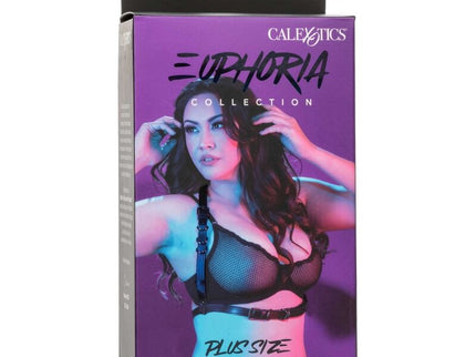 CALEXOTICS - EUPHORIA PLUS SIZE HALTER BUCKLE HARNESS BLACK